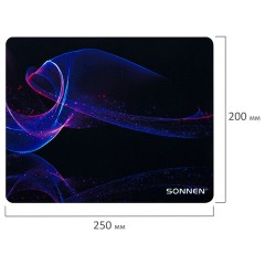 Коврик для мыши SONNEN "NEON WAVE" резина + ткань, 250х200х2 мм, 513958 - фото 5