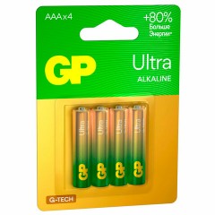 Батарейки КОМПЛЕКТ 4 шт., GP Ultra G-Tech, AAA (LR03, 24А), алкалиновые, мизинчиковые, 24AUA21-2CRSBC4 Батарейки КОМПЛЕКТ 4 шт., GP Ultra G-Tech, AAA (LR03, 24А), алкалиновые, мизинчиковые, 24AUA21-2CRSBC4 - фото 3