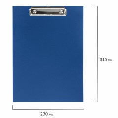 Доска-планшет ERICH KRAUSE "Standard" с прижимом А4 (227х315 мм), картон/бумвинил, СИНЯЯ, 755 - фото 5