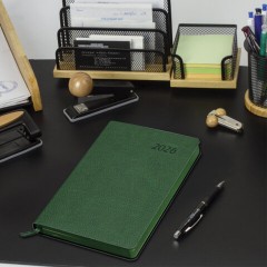 Ежедневник датированный 2026 А5 138x213 мм, BRAUBERG "Stylish", под кожу, гибкий, зеленый, 117102 - фото 5