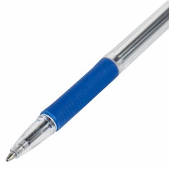 Ручка шариковая с грипом BRAUBERG "ULTRA GT", СИНЯЯ, корпус прозрачный, линия 0,5 мм, 144051 - фото 4