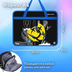 Папка на молнии с ручками BRAUBERG А4, 1 отделение, пластик, 80 мм, "Wild face", 272166 Папка на молнии с ручками BRAUBERG А4, 1 отделение, пластик, 80 мм, "Wild face", 272166 - фото 10