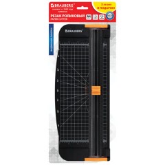 Резак роликовый BRAUBERG SUPER PLUS A4, 12 листов, длина реза 310 мм, линейка для реза, +3 лезвия В ПОДАРОК!, 533369 - фото 2
