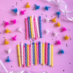 Набор свечей для торта 24 шт., 6 см, 24 держателя, ЗОЛОТАЯ СКАЗКА, в блистере, 591445 - фото 6