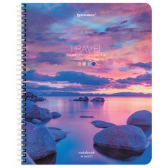 Тетрадь А5 96 л. BRAUBERG, гребень, клетка, обложка картон, "Travel" (микс в спайке), 404426 - фото 4