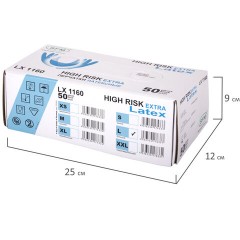 Перчатки латексные смотровые сверхпрочные SFM HIGH RISK LX 1160, Германия, 25 пар (50 шт.), L (большой) Перчатки латексные смотровые сверхпрочные SFM HIGH RISK LX 1160, Германия, 25 пар (50 шт.), L (большой) - фото 6