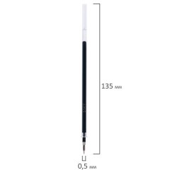 Стержни гелевые STAFF, 135 мм, НАБОР 10 шт. + 2 шт. в ПОДАРОК, ЧЕРНЫЕ, стандартный наконечник, узел 0,5 мм, линия письма 0,35 мм, 170411 - фото 3