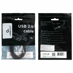 Кабель USB 2.0 AM-AM, 1,8 м, CABLEXPERT, двойной экран, медь, Pro, черный, пакет, CCP-USB2-AMAM-6 Кабель USB 2.0 AM-AM, 1,8 м, CABLEXPERT, двойной экран, медь, Pro, черный, пакет, CCP-USB2-AMAM-6 - фото 3