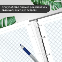 Тетрадь на кольцах А5 (180х220 мм), 80 листов, обложка ПВХ, клетка, BRAUBERG, черный, 403909 - фото 11