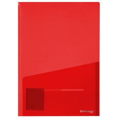 Папка-уголок 2 кармана, непрозрачная, А4, BRAUBERG "SPECIAL", красная, 0,18 мм, 273061 - фото 2