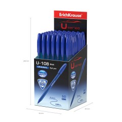 Ручка шариковая ERICH KRAUSE U-108 "Stick Original", СИНЯЯ, узел 1 мм, линия 0,3 мм, 47595 - фото 3