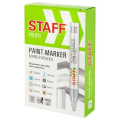 Маркер-краска лаковый (paint marker) 2-4 мм, СЕРЕБРИСТЫЙ, НИТРО-ОСНОВА, STAFF PROFIT, для любых поверхностей, 152580 - фото 14