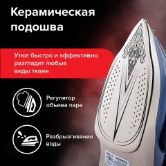Утюг паровой SONNEN SI-6008, 2200 Вт, керамическое покрытие, антикапля, серебристый/золотой, 456998 - фото 15