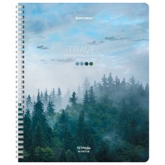 Тетрадь А5 96 л. BRAUBERG, гребень, клетка, обложка картон, "Travel" (микс в спайке), 404426 - фото 4