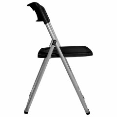 Стулья складные BRABIX "Golf Lite CF-017", КОМПЛЕКТ 4 шт., серебристый каркас, пластик, чёрный, 533034 - фото 6