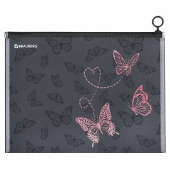 Папка для тетрадей BRAUBERG А4, 1 отделение, пластик, на zip-lock-молнии, "Neon butterflies", 272103 Папка для тетрадей BRAUBERG А4, 1 отделение, пластик, на zip-lock-молнии, "Neon butterflies", 272103 - фото 2