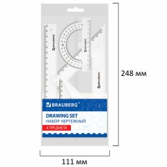 Набор чертежный BRAUBERG (линейка 20 см, 2 треугольника, транспортир), прозрачный, 210853 Набор чертежный BRAUBERG (линейка 20 см, 2 треугольника, транспортир), прозрачный, 210853 - фото 8