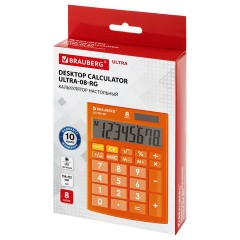 Калькулятор настольный BRAUBERG ULTRA-08-RG, КОМПАКТНЫЙ (154x115 мм), 8 разрядов, двойное питание, ОРАНЖЕВЫЙ, 250511 Калькулятор настольный BRAUBERG ULTRA-08-RG, КОМПАКТНЫЙ (154x115 мм), 8 разрядов, двойное питание, ОРАНЖЕВЫЙ, 250511 - фото 7