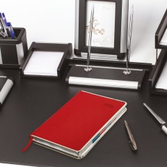 Ежедневник датированный 2026 А5 148х218 мм, GALANT "Infinity Silver", под кожу, красный, 117497 - фото 5