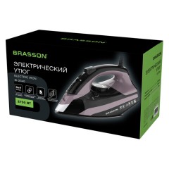 Утюг паровой BRASSON (БРАССОН) SI-2340, 2700 Вт, керамика, автоотключение, антикапля, ШНУР 2,8 м, самоочистка, графит/розовый, 458310 - фото 12