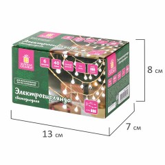 Электрогирлянда-нить комнатная "Шарики", 6 м, 40 LED, теплый белый, на батарейках, ЗОЛОТАЯ СКАЗКА, 591730 Электрогирлянда-нить комнатная "Шарики", 6 м, 40 LED, теплый белый, на батарейках, ЗОЛОТАЯ СКАЗКА, 591730 - фото 5