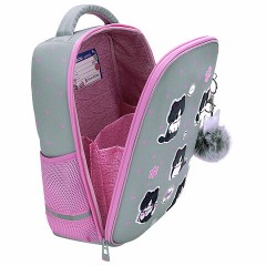 Ранец BRAUBERG LIGHT, 1 отделение, с брелоком, "Cat patches", плюшевые нашивки, 36х26х13 см, 272030 - фото 6