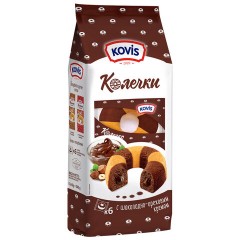Пирожное бисквитное KOVIS "Колечки с шоколадно-ореховым кремом", 240 г, пакет, 7453
