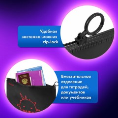 Папка для тетрадей BRAUBERG А4, 1 отделение, пластик, на zip-lock-молнии, "Danger", 272105 Папка для тетрадей BRAUBERG А4, 1 отделение, пластик, на zip-lock-молнии, "Danger", 272105 - фото 9