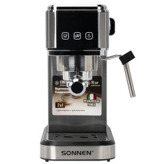 Кофеварка рожковая SONNEN CM-2033, ручной капучинатор, сенсор, 1 л, 1350 Вт, 19 бар, 457883 - фото 3