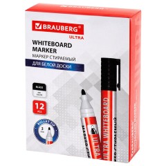 Маркер стираемый для белой доски ЧЕРНЫЙ, BRAUBERG "ULTRA WHITEBOARD MARKER", 3 мм, с клипом, 152634 - фото 11