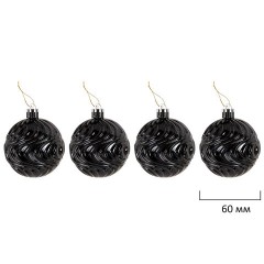 Шары новогодние ёлочные "Black&Gold", НАБОР 130 предметов, черный/золото, пластик, ЗОЛОТАЯ СКАЗКА, 592183 - фото 3