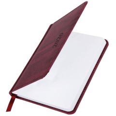 Еженедельник датированный 2026 МАЛЫЙ ФОРМАТ 95х155 мм, А6, BRAUBERG "Wood", под кожу, бордо, 117196 - фото 3