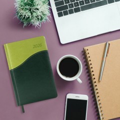 Ежедневник датированный 2026 А5 138x213 мм, BRAUBERG "Bond", под кожу, зеленый/салатовый, 117043 - фото 13