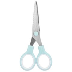 Ножницы BRAUBERG KIDS 130 мм, ручки мятные, закругленные лезвия с линейкой, 274062 - фото 2