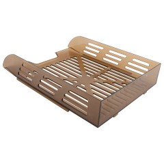 Лоток горизонтальный для бумаг BRAUBERG ECO, 330х245х65 мм, сетчатый, дымчатый, 239012 - фото 4