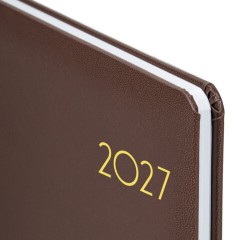 Еженедельник датированный 2027, А5, 145х215 мм, BRAUBERG "Select", балакрон, коричневый, 118142 - фото 4