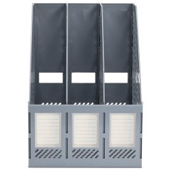 Лоток вертикальный для бумаг BRAUBERG "Office-Expert", 215 мм, 3 отделения, сборный, серый, 238018 - фото 7