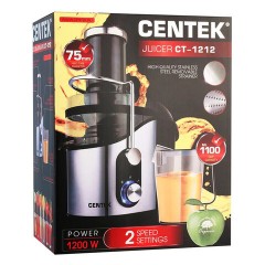 Соковыжималка CENTEK CT-1212, 1200 Вт, стакан 1,1 л, емкость для жмыха 1,7 л, металл, сталь/черный - фото 7