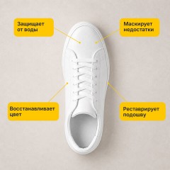 Краска для белой обуви (кожа, текстиль) 75 мл, губка, SHEGRA (ШЕГРА), 700780 - фото 8