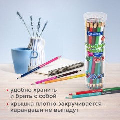 Карандаши цветные двусторонние BRAUBERG PREMIUM TWIN COLOUR, 24 шт., 48 цв., туба, шестигранные, грифель 3,3 мм, натуральное дерево, 181876 Карандаши цветные двусторонние BRAUBERG PREMIUM TWIN COLOUR, 24 шт., 48 цв., туба, шестигранные, грифель 3,3 мм, натуральное дерево, 181876 - фото 10