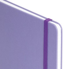 Блокнот А5 135x212 мм BRAUBERG "Edge", под кожу, резинка, держатель, 80 л., клетка, сиреневый, 117150 - фото 5