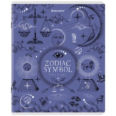 Тетрадь А5, 48 л., BRAUBERG, скоба, клетка, матовая ламинация, фольга, "Zodiac Symbol" (микс в спайке), 404369 - фото 8