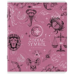 Тетрадь А5, 48 л., BRAUBERG, скоба, клетка, матовая ламинация, фольга, "Zodiac Symbol" (микс в спайке), 404369 - фото 4