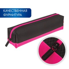 Пенал-косметичка BRAUBERG, мягкий, "Black&Bright", черно-розовый, 21х5х5 см, 229006 - фото 13