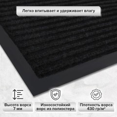 Коврик ДОРОЖКА 0,9х10 м, ЧЕРНЫЙ, влаго-грязезащита, 430 г/м2, ребристая, LAIMA EXPERT, 701042 Коврик ДОРОЖКА 0,9х10 м, ЧЕРНЫЙ, влаго-грязезащита, 430 г/м2, ребристая, LAIMA EXPERT, 701042 - фото 8
