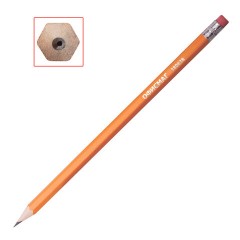 Карандаши чернографитные простые с ластиком HB, ВЫГОДНАЯ УПАКОВКА КОМПЛЕКТ 12 штук, ОФИСМАГ, 180638 - фото 3