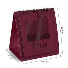 Календарь-домик настольный на гребне, 2027 г., BRAUBERG, 110х120 мм, БОРДОВЫЙ, 118455 - фото 3