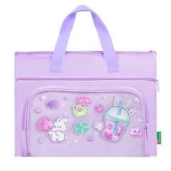 Папка на молнии с ручками BRAUBERG KIDS, ПВХ-карман, 27x35 см, "Ягодный коктейль", 274474