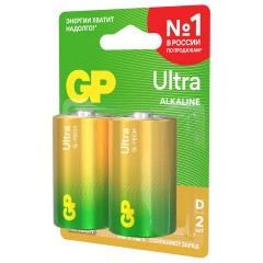 Батарейки КОМПЛЕКТ 2 шт., GP Ultra G-Tech, D (LR20, 13А), алкалиновые, блистер, 13AU-CR2 - фото 6