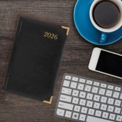 Ежедневник датированный 2026, А5, 138x213 мм, BRAUBERG "Senator", под кожу, черный, 117094 - фото 5